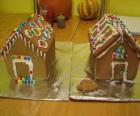 Tatlı ve güzel yılbaşı süsü, iki gingerbread evler